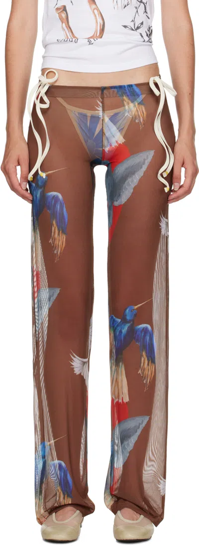 Juliet Johnstone Brown Mesh Lounge Pants