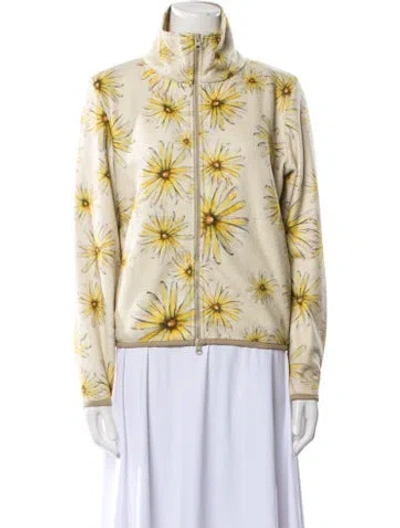 Pre-owned Juliet Johnstone Floral Print Evening Jacket In Yellow