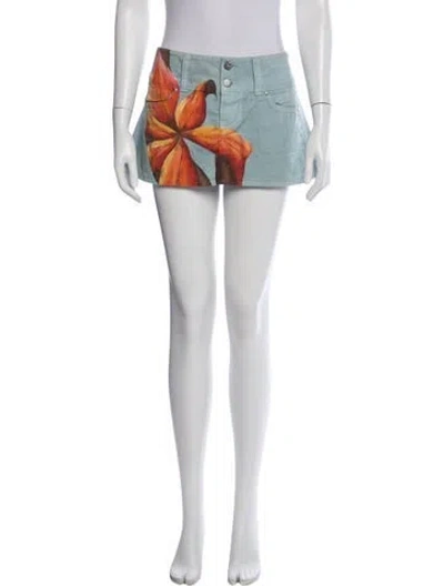 Pre-owned Juliet Johnstone Graphic Print Mini Skirt In Multicolor