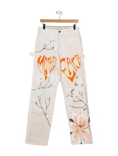 Pre-owned Juliet Johnstone High-rise Wide Leg Jeans In Neutral