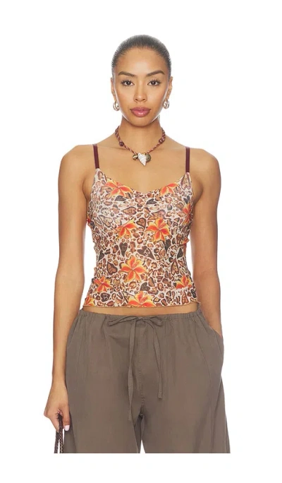 Juliet Johnstone Mesh Cami In Leopard Tiger Lily