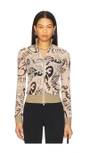 Juliet Johnstone Mesh Track Jacket In Beige