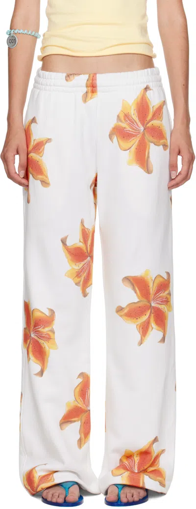 Juliet Johnstone White Tiger Lily Sweatpants In Orange