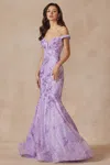 Juliet Jt2412 Formal Long Prom Mermaid Dress In Purple