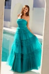 Juliet Jt2542s Prom A Line Tiered Long Formal Dress In Green
