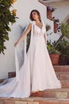 Juliet Jt2602cw Long Bridal Gown Simple Wedding Dress In Brown