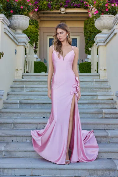 Juliet Jt2676r Mermaid Long Formal Beaded Prom Dress In Pink