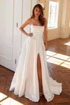 Juliet Jt2885cw Simple Bridal Gown A Line Pleated Wedding Dress In White