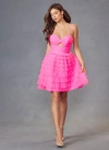 Juliet Jt921h Homecoming Ruffle Short A Line Cocktail Dress In Pink