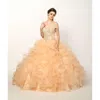 Juliet Long Ball Gown Off Shoulder Quinceanera Dress In Brown