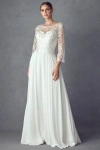 Juliet M11w Beaded Lace Long Simple Wedding Dress In White