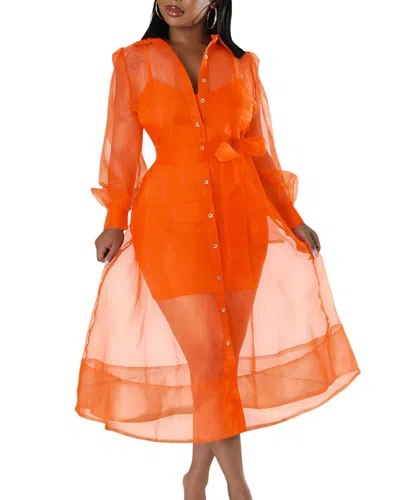 Juliet Roses 2pc Cardigan & Dress Set In Orange
