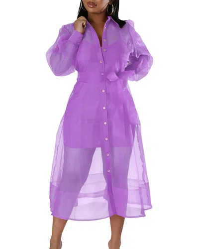 Juliet Roses 2pc Cardigan & Dress Set In Purple