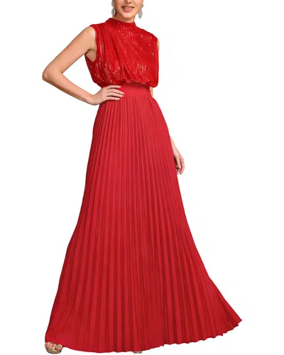 Juliet Roses Maxi Dress In Red