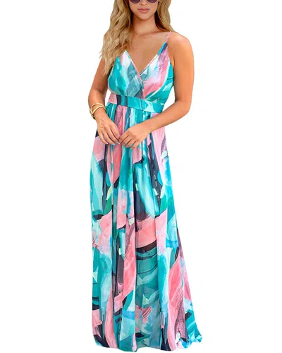 Juliet Roses Maxi Dress In Blue