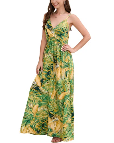 Juliet Roses Maxi Dress In Green