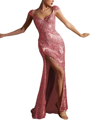Juliet Roses Maxi Dress In Red