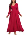 Juliet Roses Maxi Dress In Red