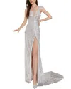 Juliet Roses Maxi Dress In Silver