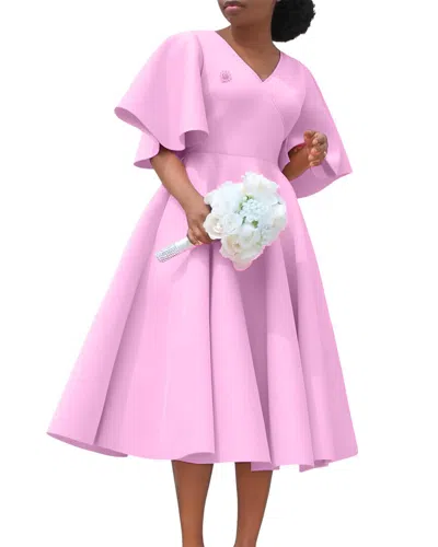Juliet Roses Midi Dress In Purple