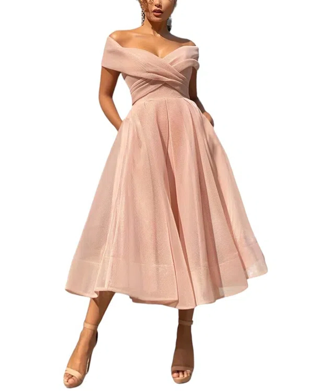 knee length dresses for ladies Mavis Silk Midi Dress in Claudia Rose Black main image 1
