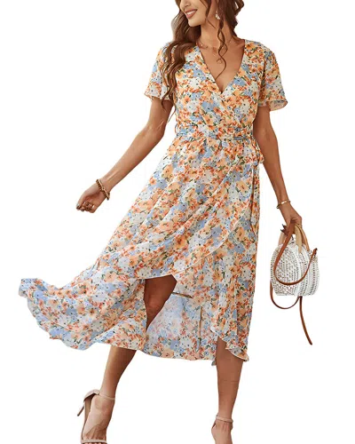 Juliet Roses Midi Dress In Black