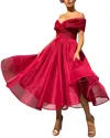 Juliet Roses Midi Dress In Red