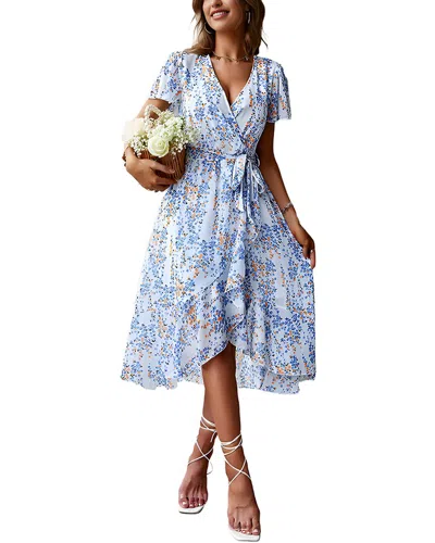 Juliet Roses Midi Dress In Red