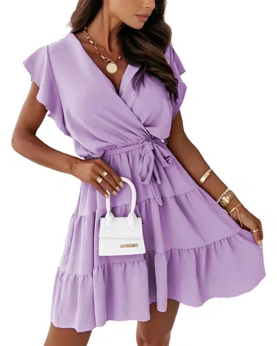 Juliet Roses Mini Dress In Purple