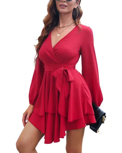 Juliet Roses Mini Dress In Red