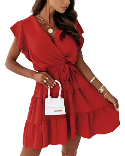 Juliet Roses Mini Dress In Red