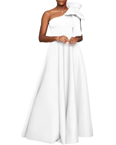 Juliet Roses One-shoulder Maxi Dress In White