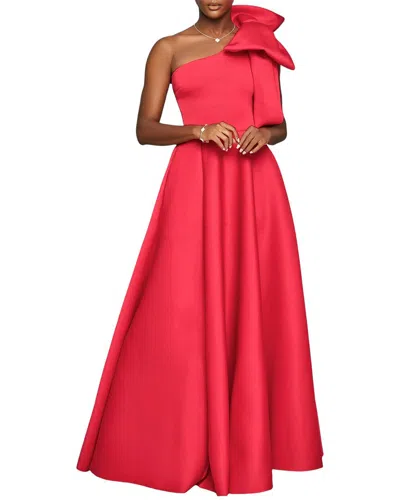 Juliet Roses One-shoulder Maxi Dress In Red