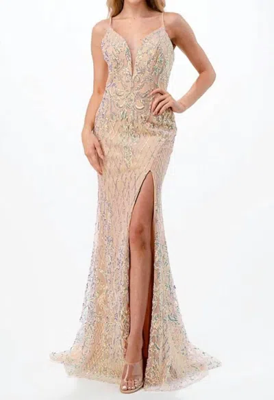 Juliet She's A Beauty Dress In Champagne In White