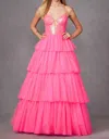 Juliet Sleeveless A-line Ruffled Prom Dress In Fuchsia In Pink