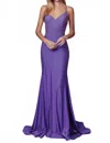 Juliet Stone Accented Long Mermaid Prom Evening Gown - Plus In Purple In Purple
