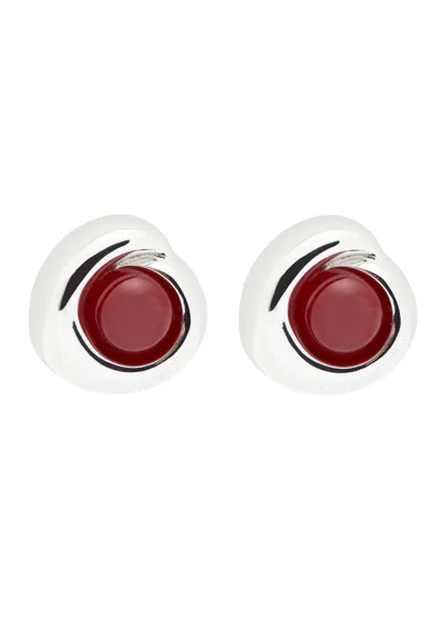 Julietta Agnes Sterling Silver-plated Stud Earrings In Red
