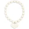 Julietta Amore Beaded Heart Pendant Necklace In Ivory