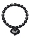 Julietta Amore Heart-charm Necklace In Black