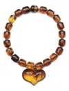 Julietta Amore Heart Necklace In Brown