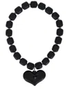 Julietta Amore Heart-charm Necklace In Black