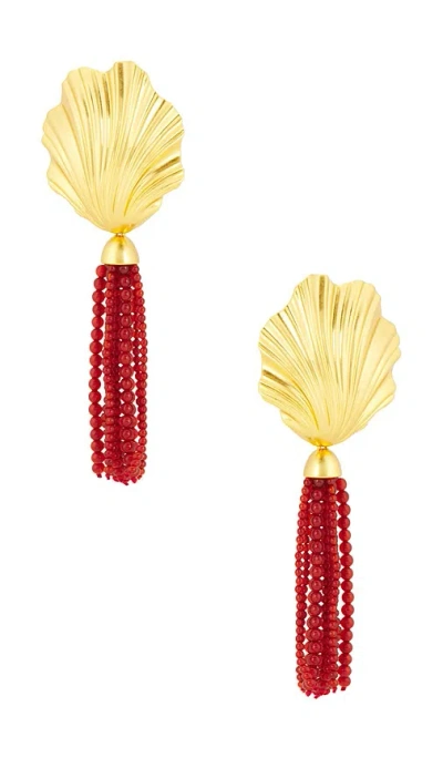 Julietta Aria Earrings In Gold & Red