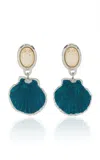 Julietta Azul Shell Earrings In Blue