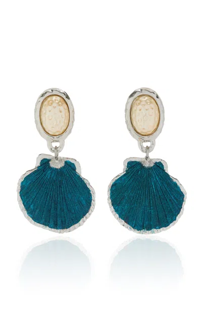 Julietta Azul Shell Earrings In Blue