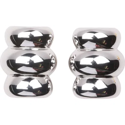 Julietta Barrel Clip-on Earrings In Silver