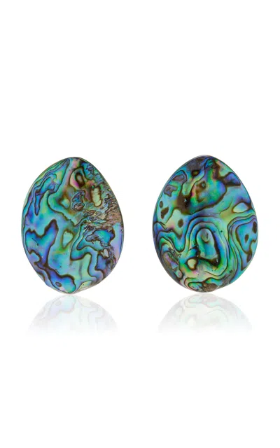 Julietta Belize Shell Clip-on Earrings In Green