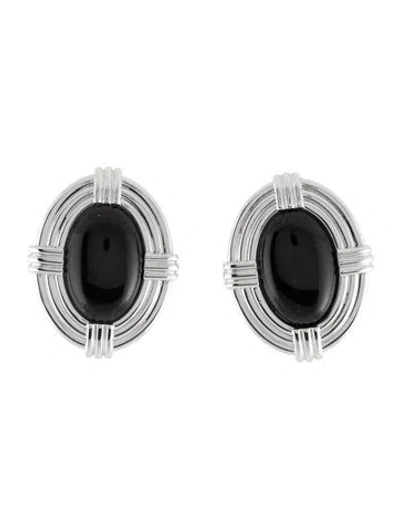 Pre-owned Julietta Black Stone 'hera' Earrings