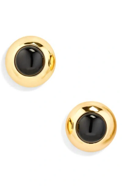 Julietta Bombe Stud Earrings In Gold Black