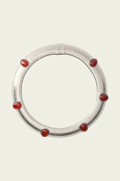 Julietta Celeste Necklace In Silver Red