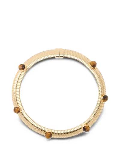 Julietta Celeste Tiger-eye Necklace In Gold
